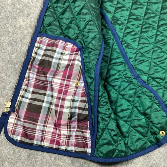 Lands End Puffer Vest Women’s Small Navy Blue Quilted Outdoor Pockets Vents - Picture 14 of 16